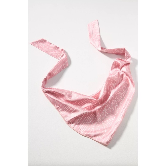 ANTHROPOLOGIE Dotted Print Hair Scarf, Pink - NWT ($24 Retail) - Picture 1 of 2